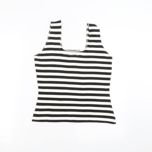 Wallis Womens Black Striped  Basic Tank Size 14