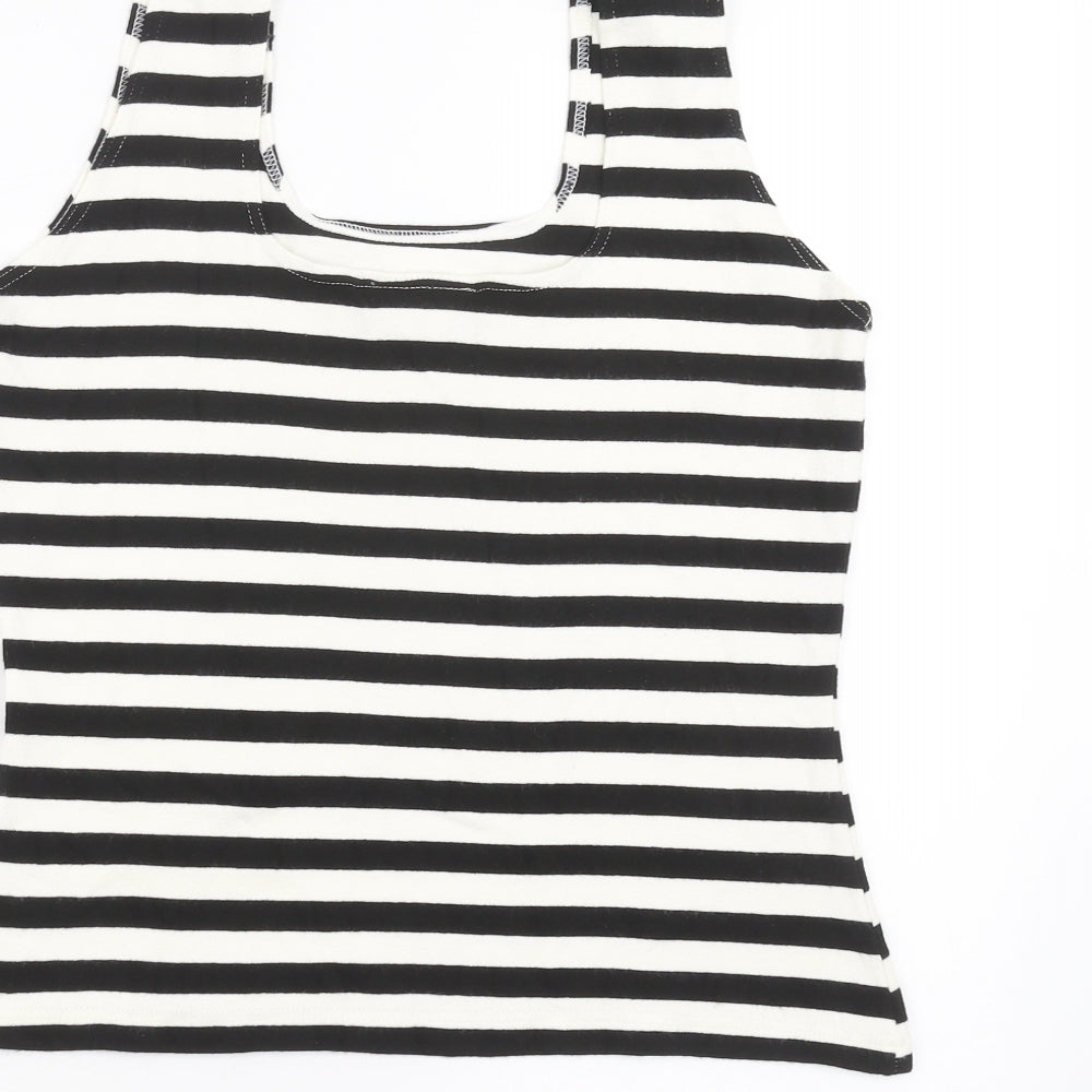 Wallis Womens Black Striped  Basic Tank Size 14