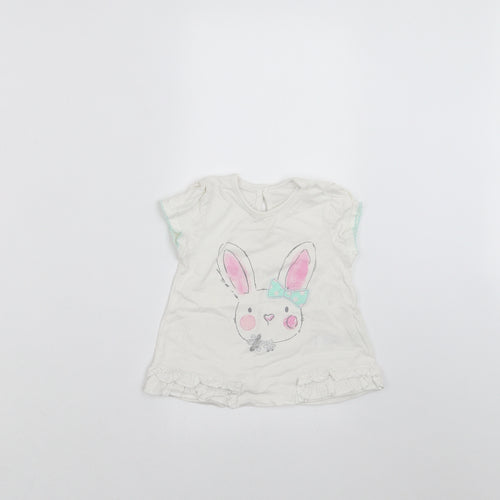 George  White   Basic T-Shirt Size 9-12 Months  - Rabbit