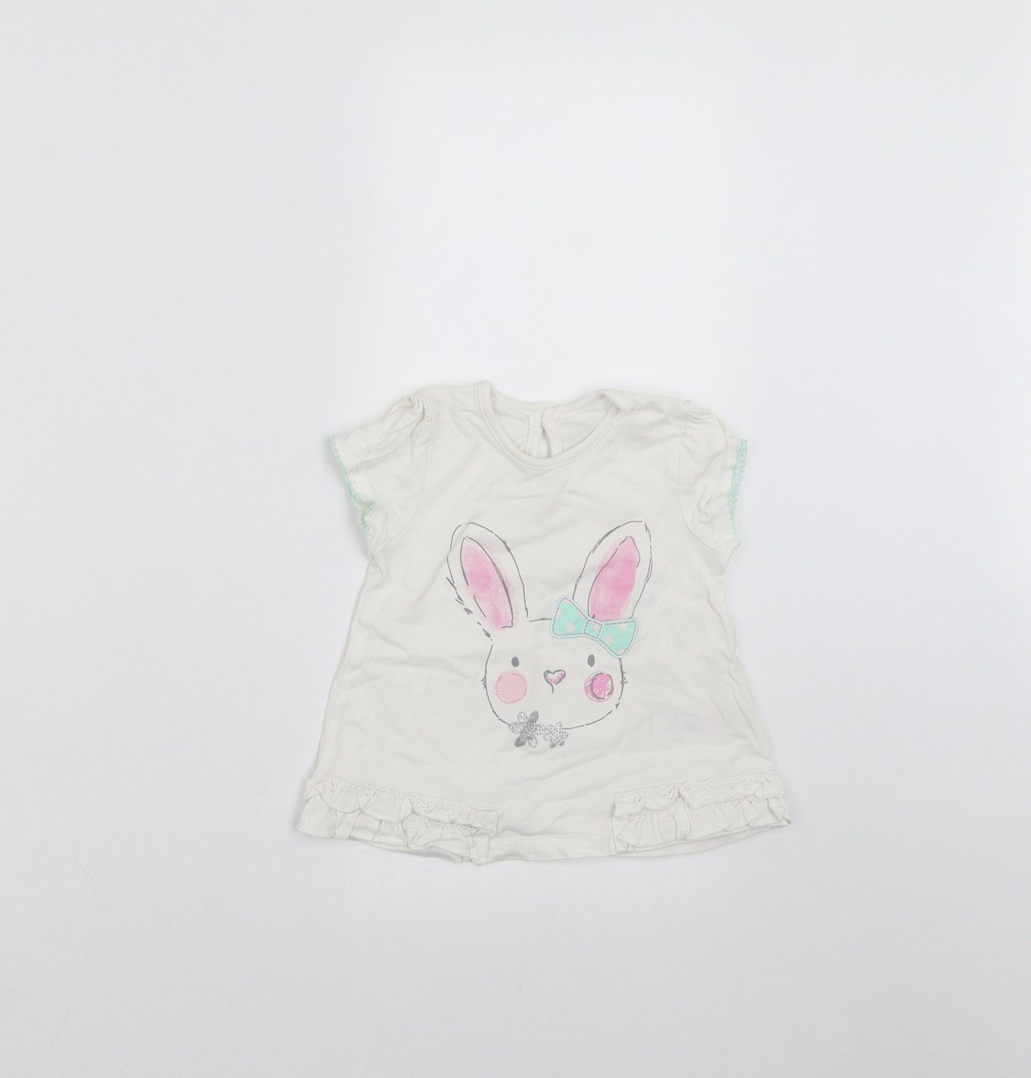 George  White   Basic T-Shirt Size 9-12 Months  - Rabbit
