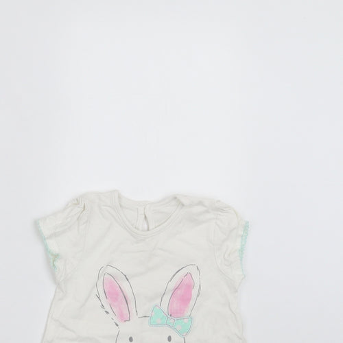 George  White   Basic T-Shirt Size 9-12 Months  - Rabbit