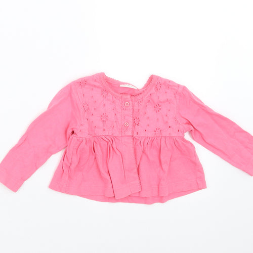 NEXT Girls Pink Floral  Basic T-Shirt Size 6-9 Months