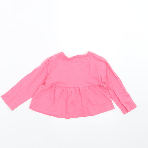 NEXT Girls Pink Floral  Basic T-Shirt Size 6-9 Months