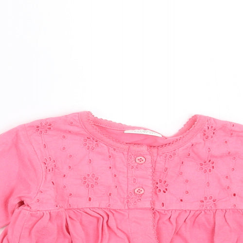 NEXT Girls Pink Floral  Basic T-Shirt Size 6-9 Months