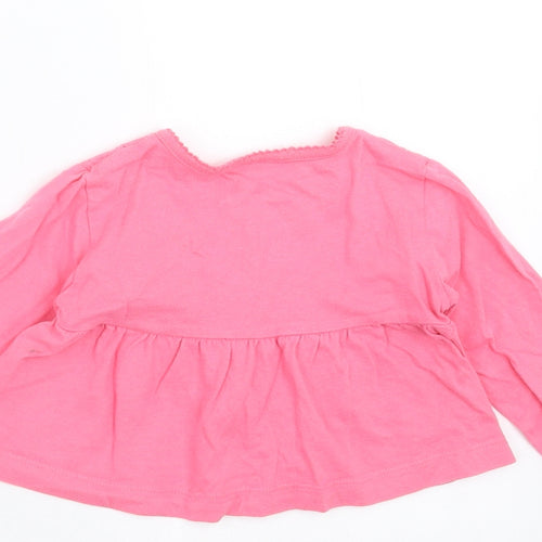 NEXT Girls Pink Floral  Basic T-Shirt Size 6-9 Months