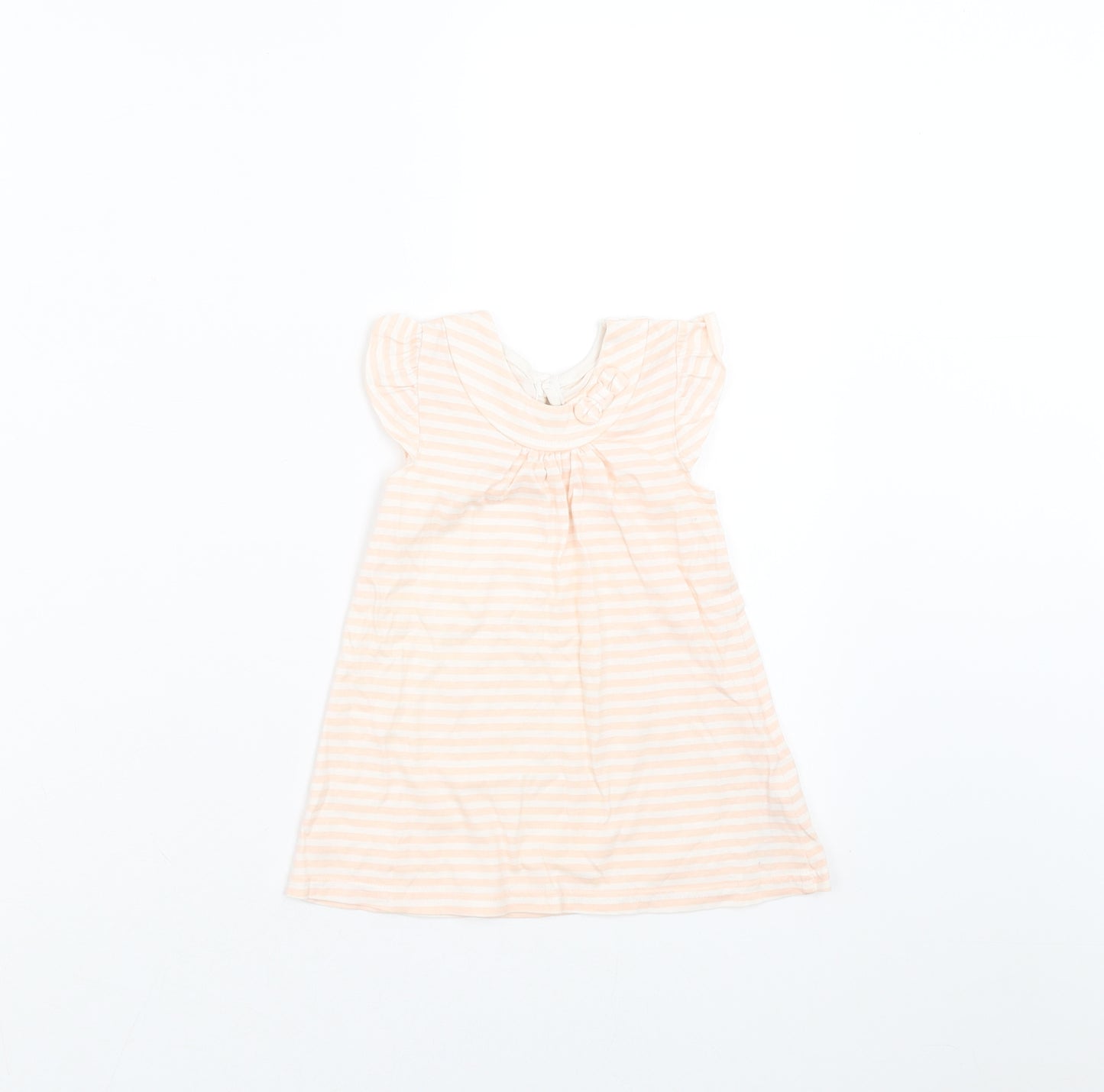 George Girls Pink Striped  T-Shirt Dress  Size 6-9 Months