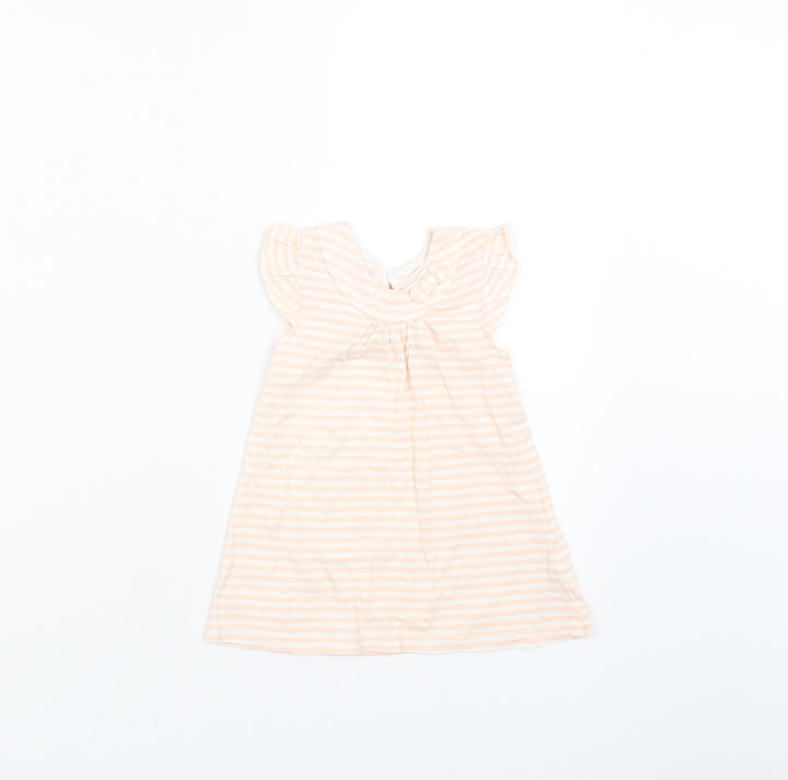 George Girls Pink Striped  T-Shirt Dress  Size 6-9 Months