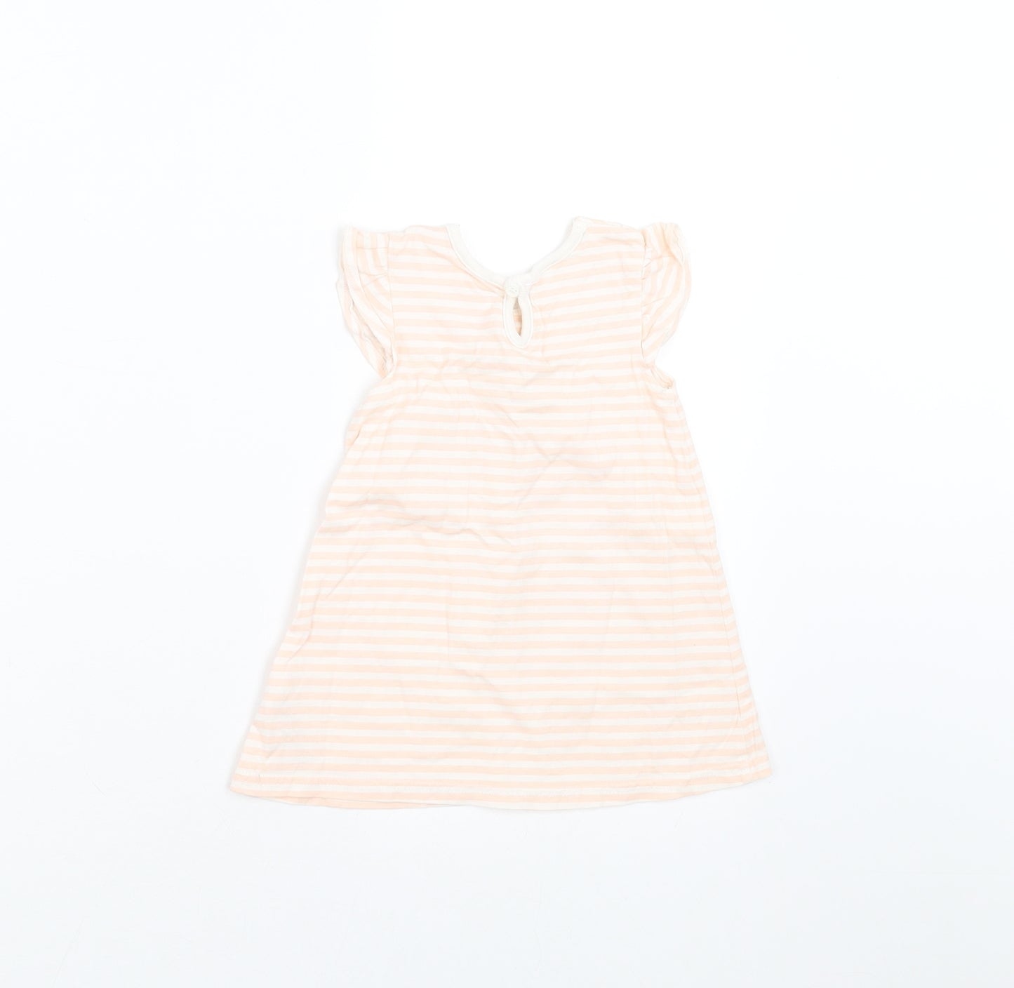 George Girls Pink Striped  T-Shirt Dress  Size 6-9 Months
