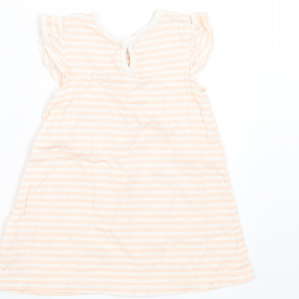 George Girls Pink Striped  T-Shirt Dress  Size 6-9 Months