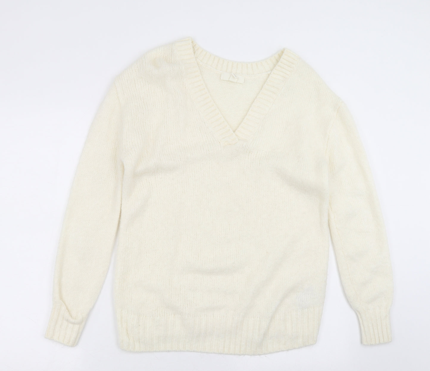 H&M Womens Ivory  Knit Pullover Jumper Size XS