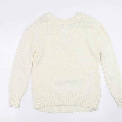 H&M Womens Ivory  Knit Pullover Jumper Size XS