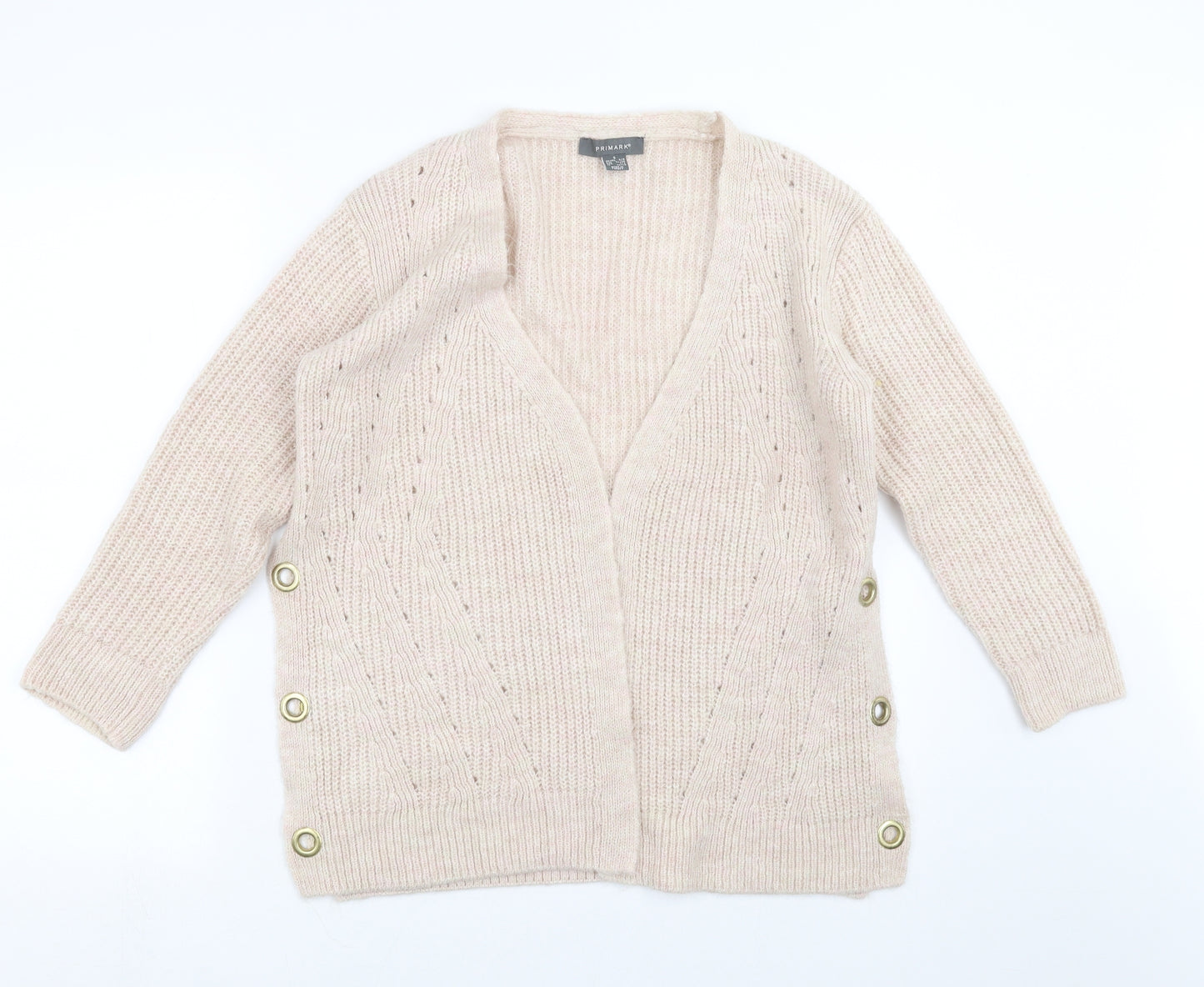 Primark Womens Beige  Knit Cardigan Jumper Size S  - open sides