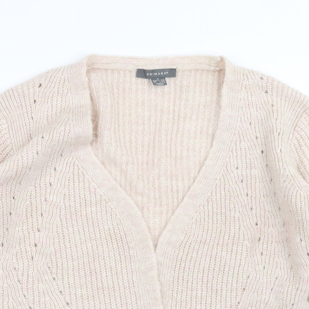 Primark Womens Beige  Knit Cardigan Jumper Size S  - open sides