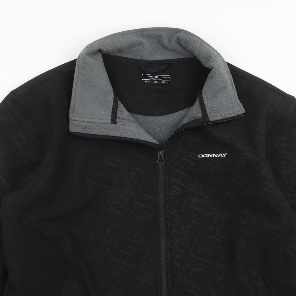 Donnay Mens Black Geometric  Jacket  Size L  - Soft Shell