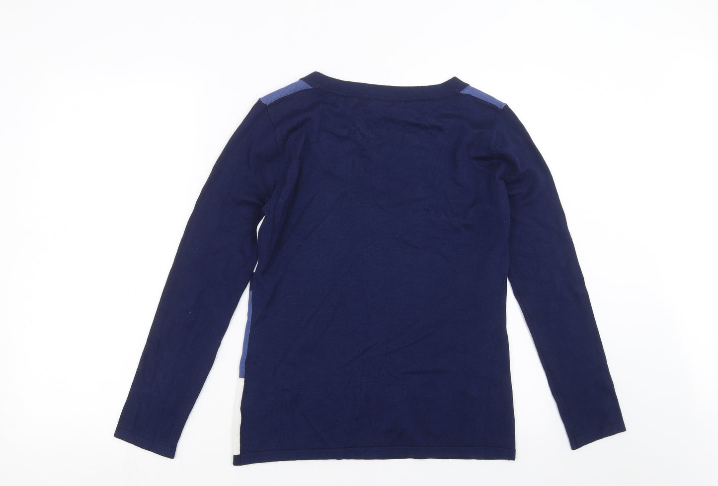 Alexara Womens Blue Striped Knit Pullover Jumper Size S