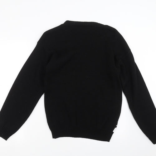 Sapphire Womens Black  Knit Pullover Jumper Size M  - Rudolph Christmas