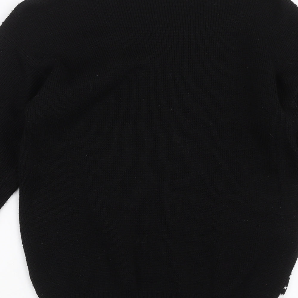 Sapphire Womens Black  Knit Pullover Jumper Size M  - Rudolph Christmas