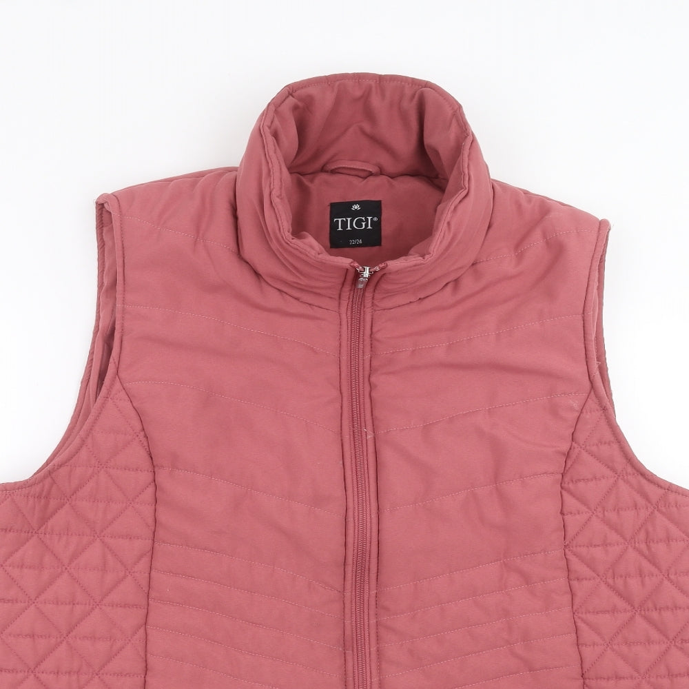 Tigi Womens Pink   Gilet Jacket Size 22  - bodywarmer