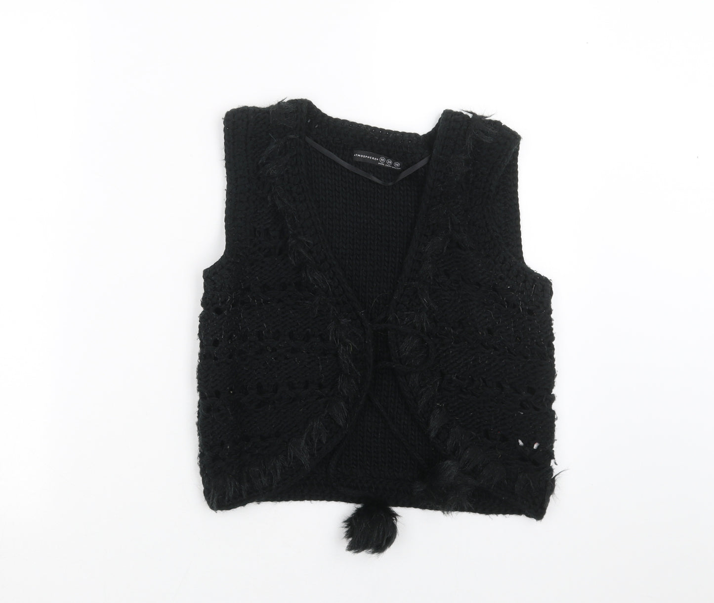 Primark Womens Black  Knit Cardigan Jumper Size 10