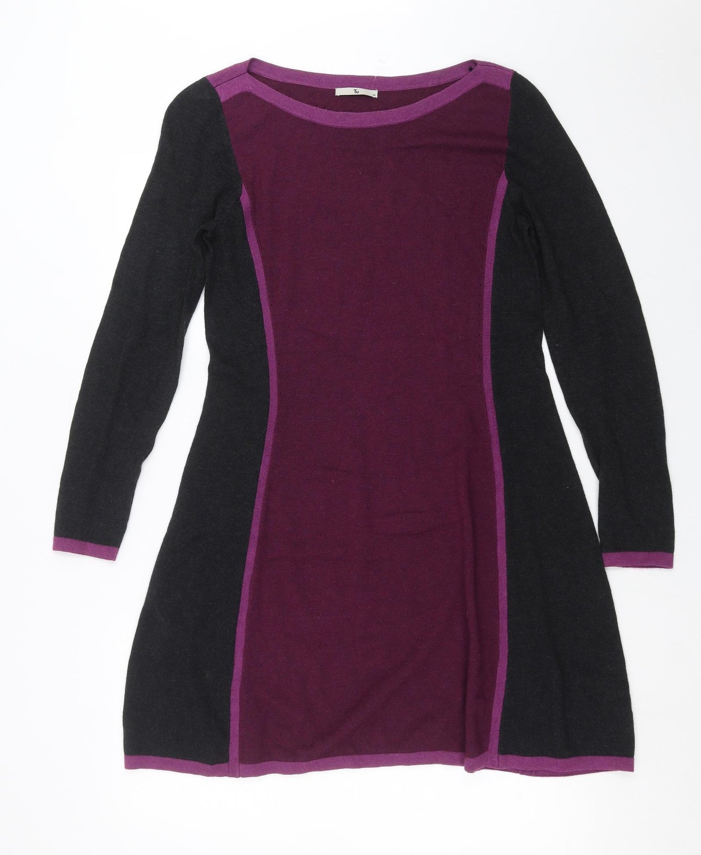 TU Womens Purple  Knit Jumper Dress  Size 10
