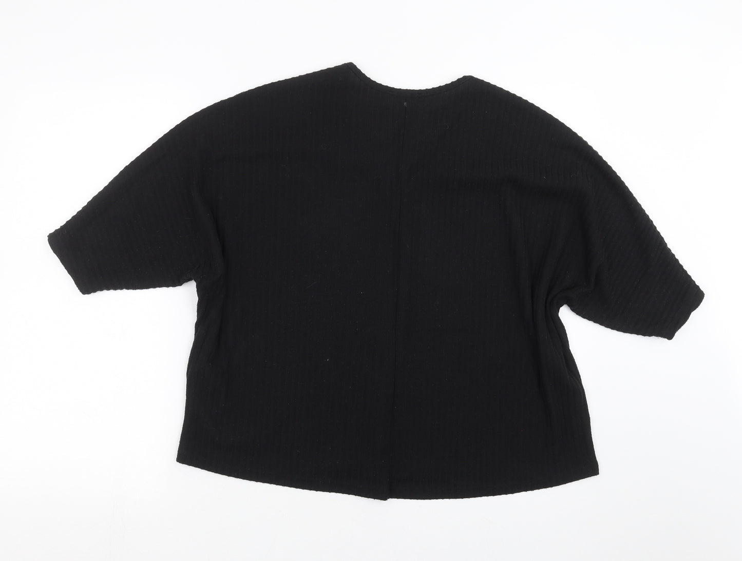 New Look Womens Black Striped  Basic T-Shirt Size S