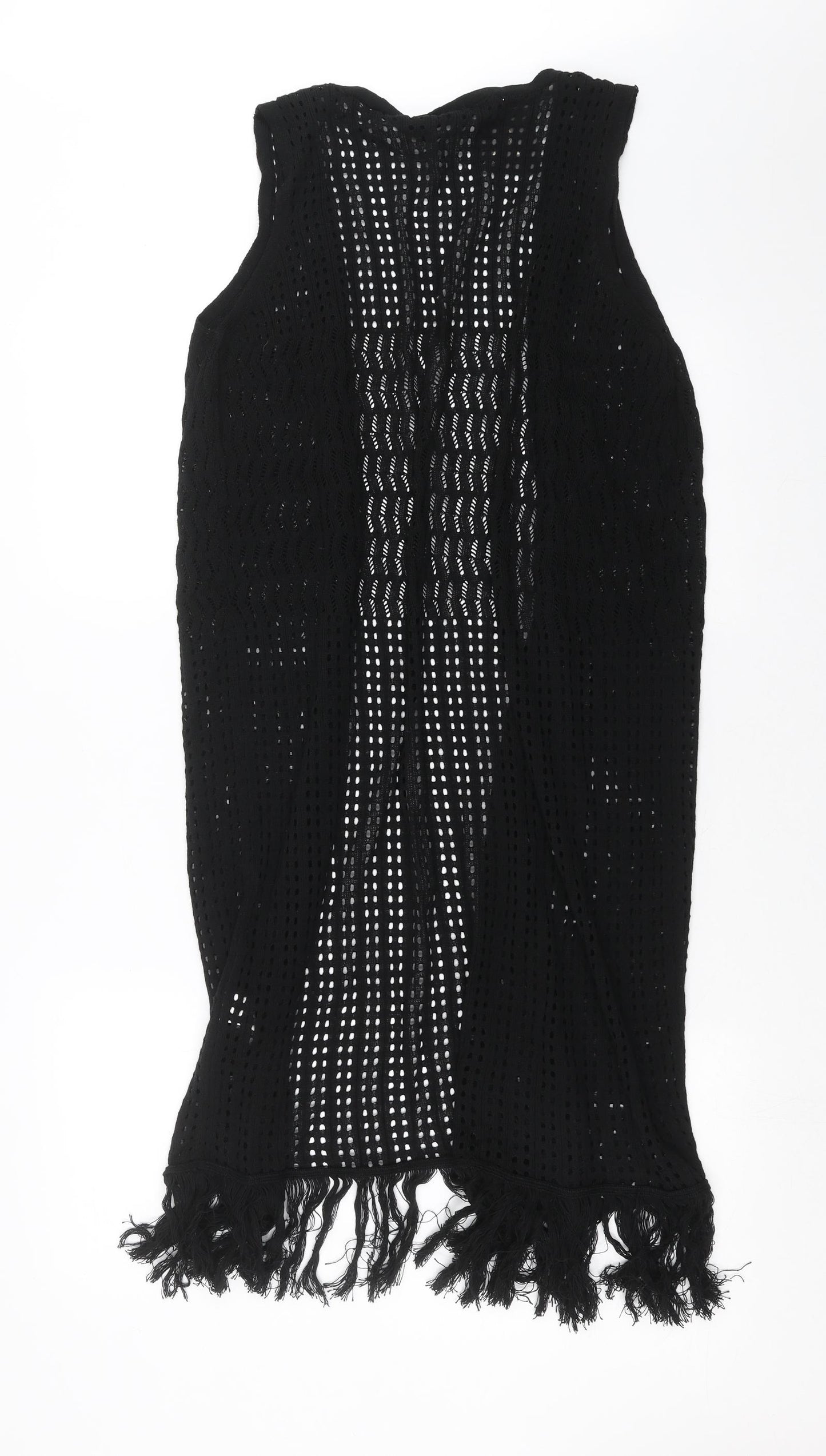 Primark Womens Black Geometric Knit Cardigan Jumper Size 14