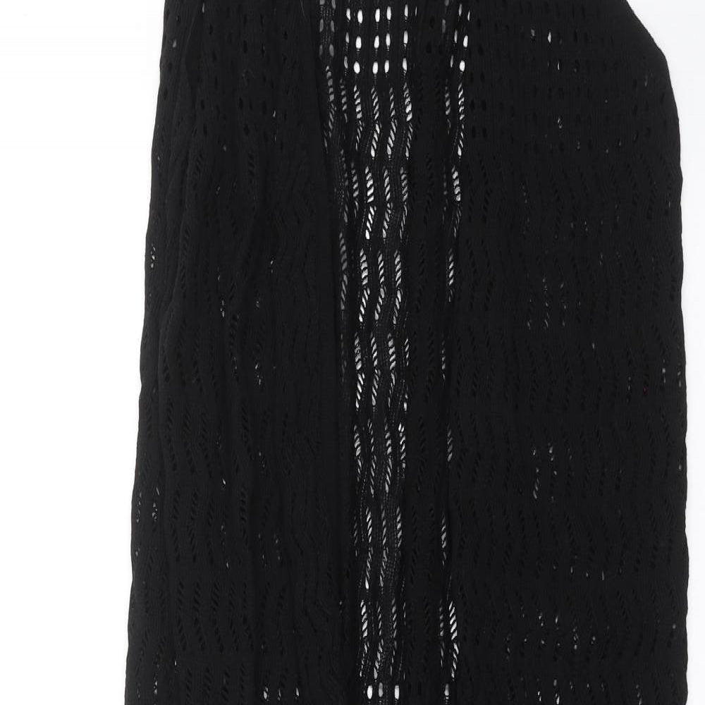 Primark Womens Black Geometric Knit Cardigan Jumper Size 14