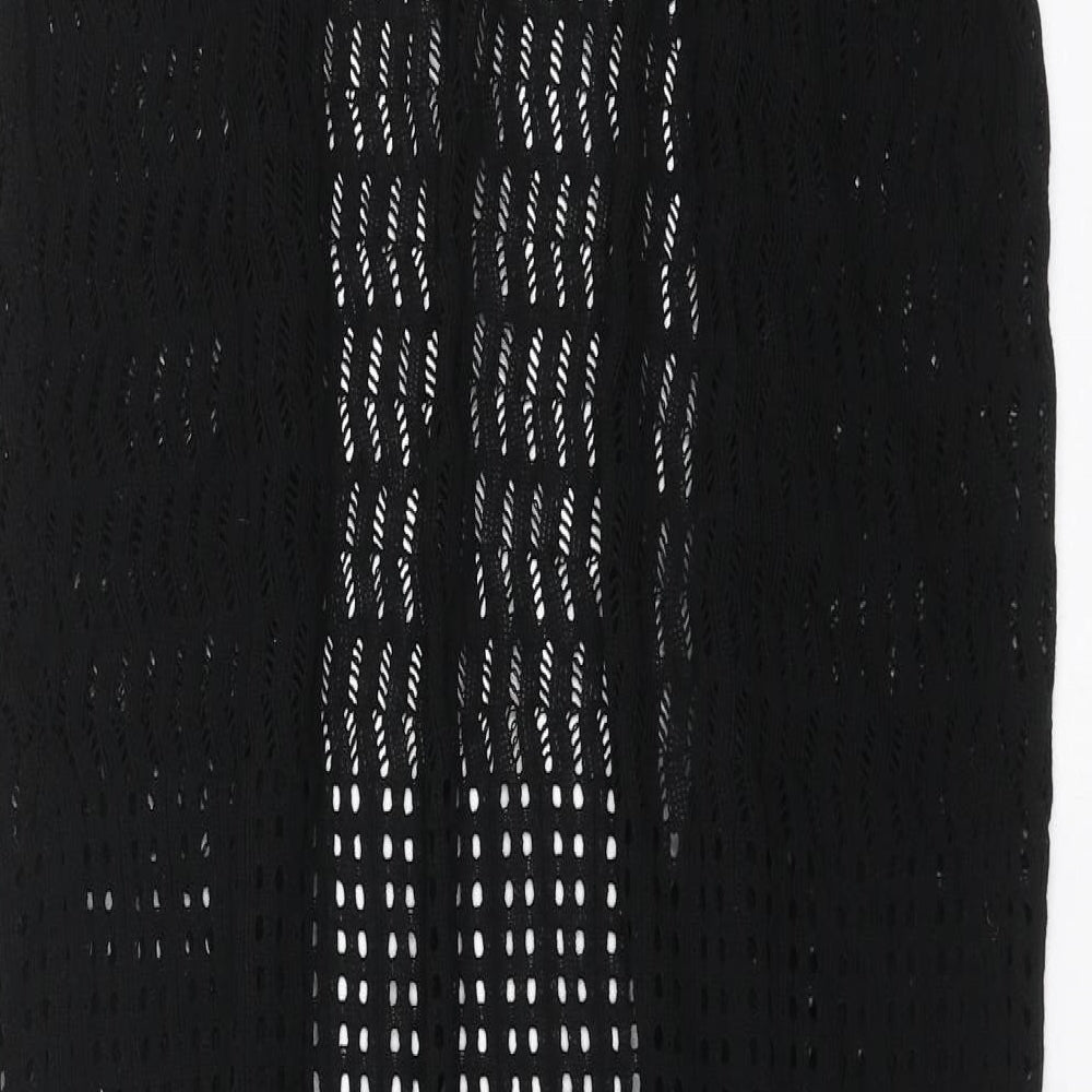 Primark Womens Black Geometric Knit Cardigan Jumper Size 14