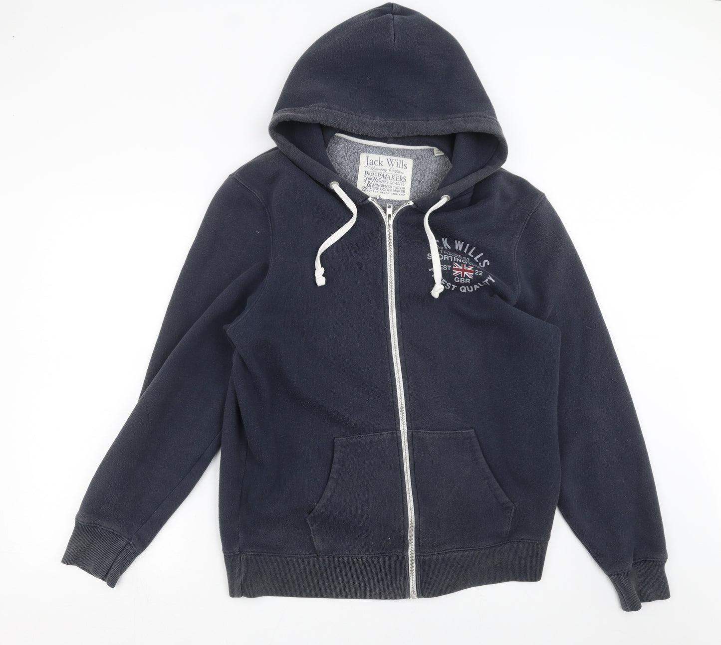 Jack Wills Mens Blue   Full Zip Hoodie Size XL