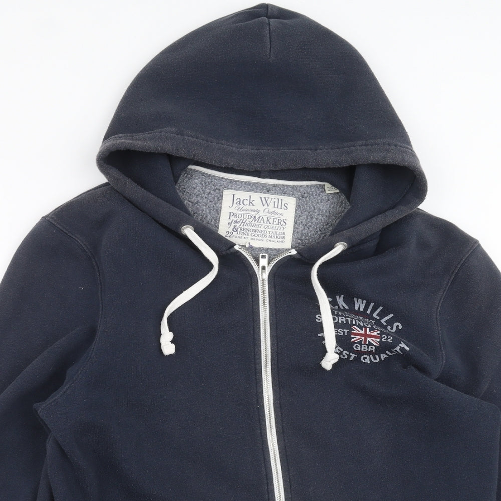 Jack Wills Mens Blue   Full Zip Hoodie Size XL
