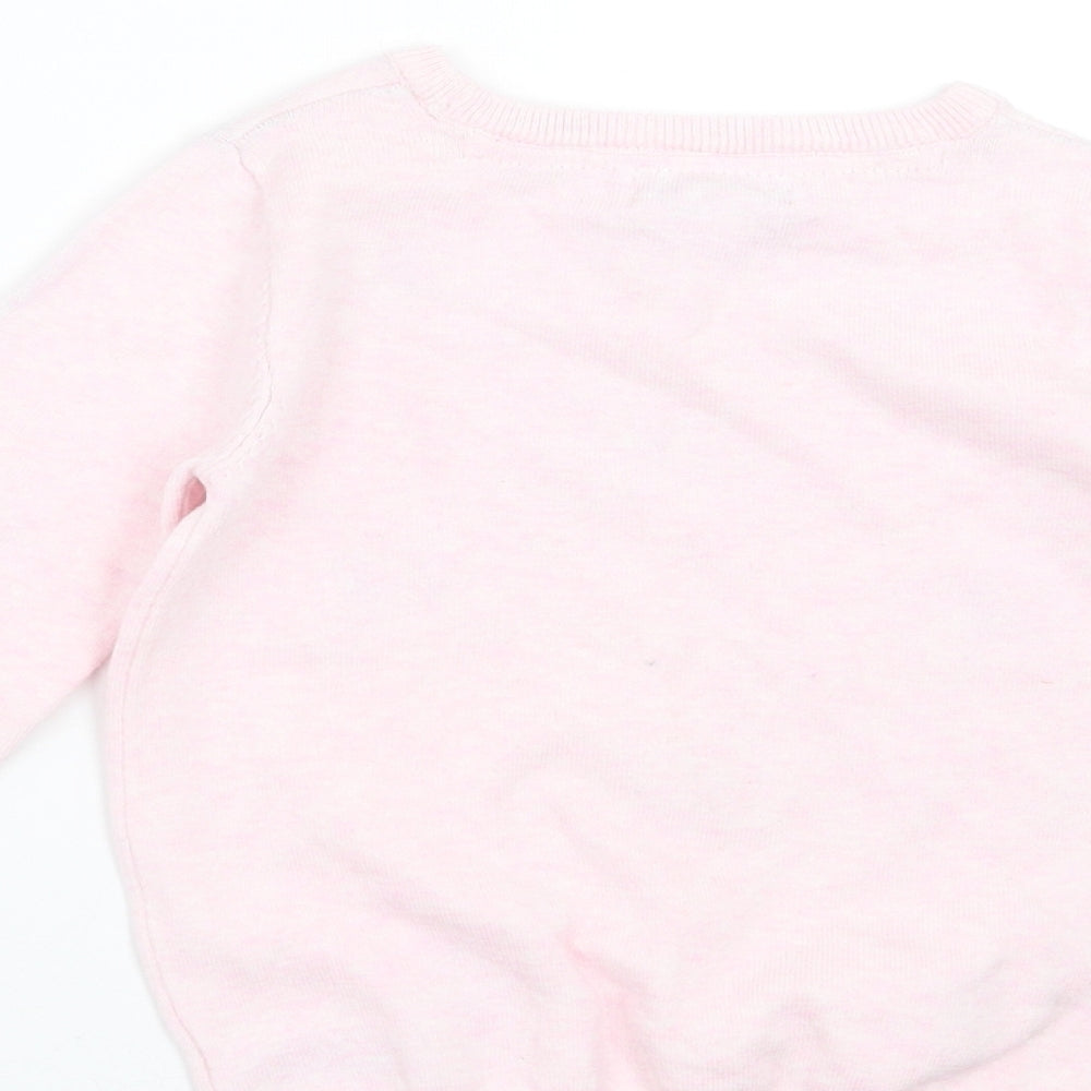 Primark Girls Pink  Knit Pullover Jumper Size 4-5 Years  - butterflies