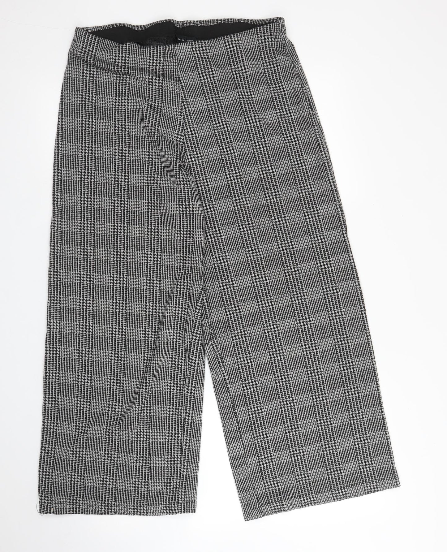 New Look Womens Grey Houndstooth  Capri Trousers Size 16 L24 in