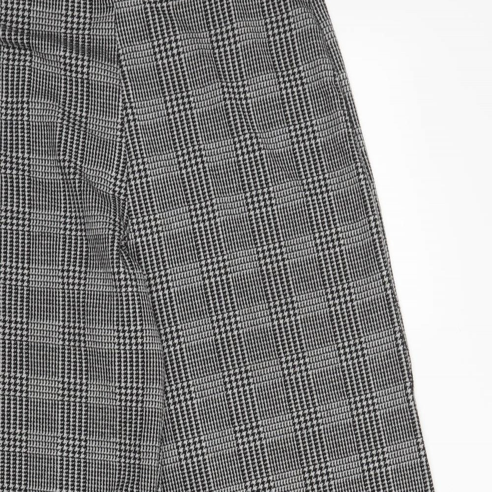 New Look Womens Grey Houndstooth  Capri Trousers Size 16 L24 in