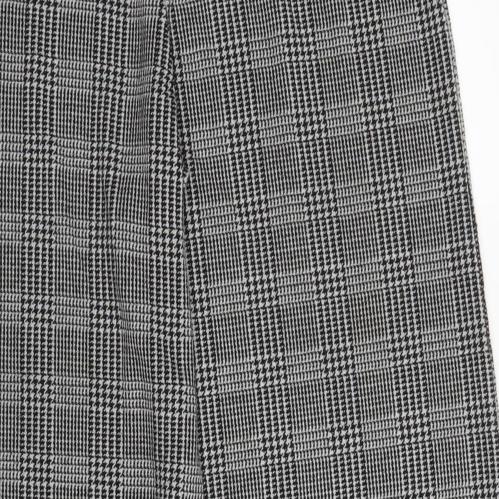 New Look Womens Grey Houndstooth  Capri Trousers Size 16 L24 in