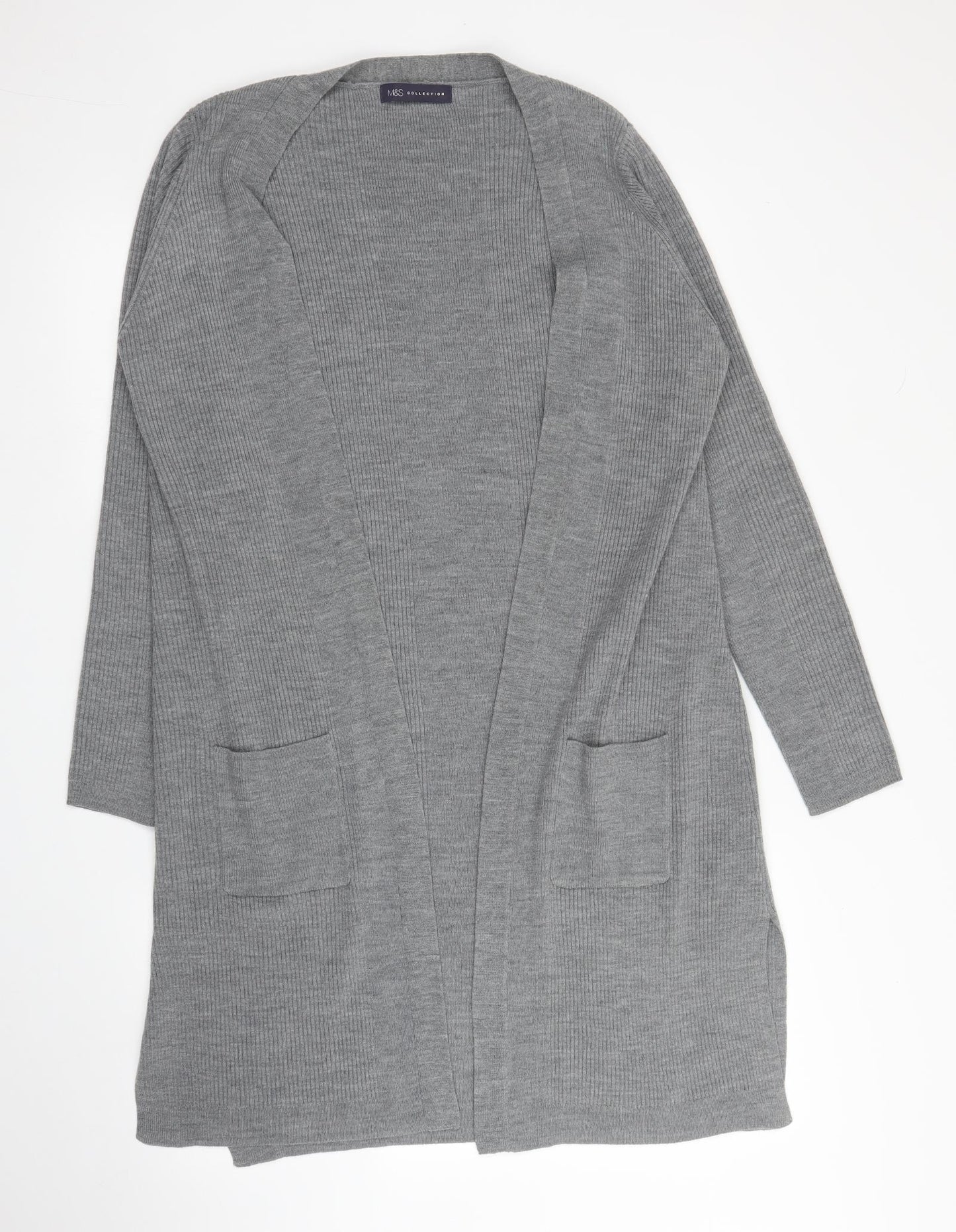M&S Womens Grey   Cardigan Jumper Size L