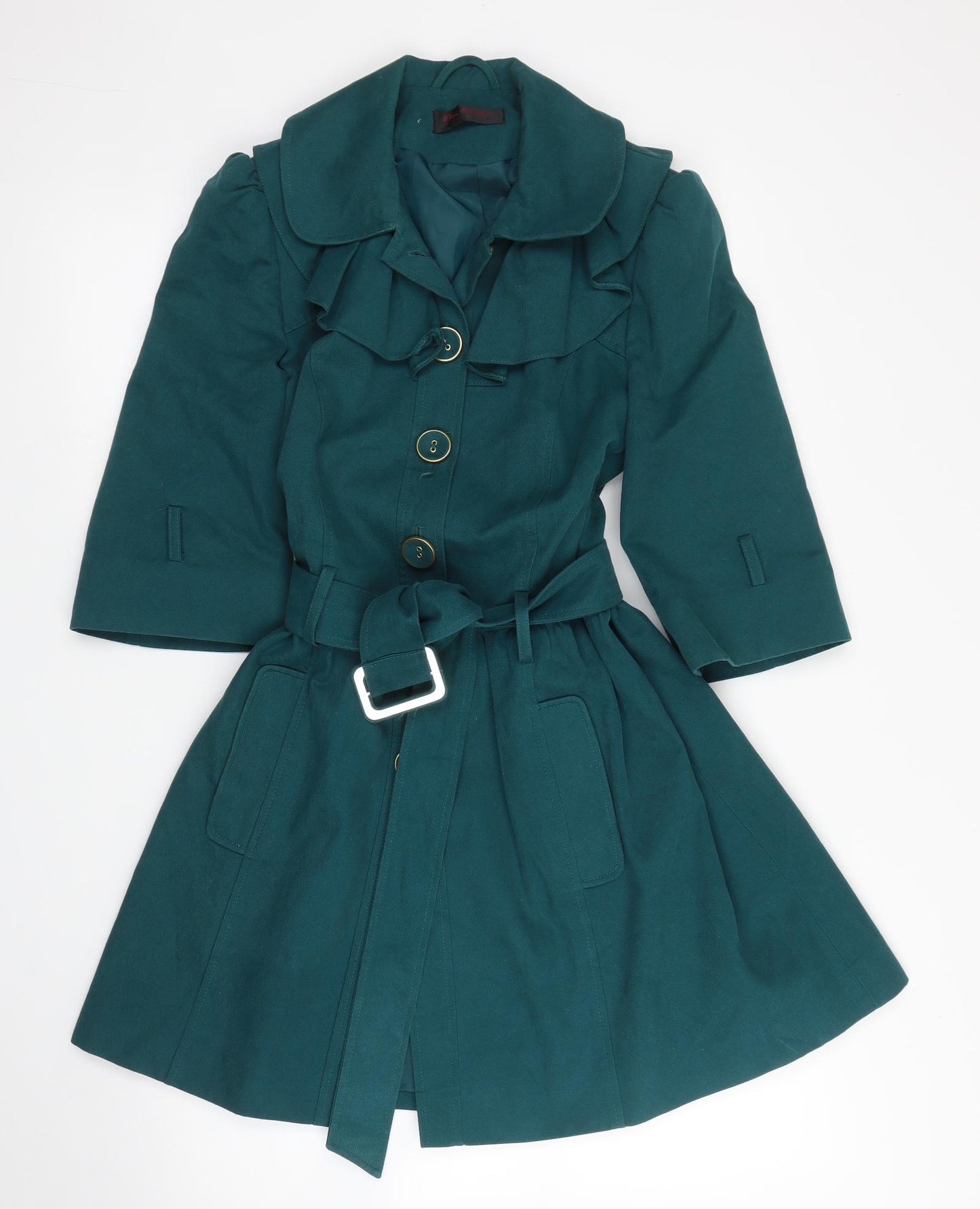 Miss Selfridge Womens Green   Overcoat Coat Size 10