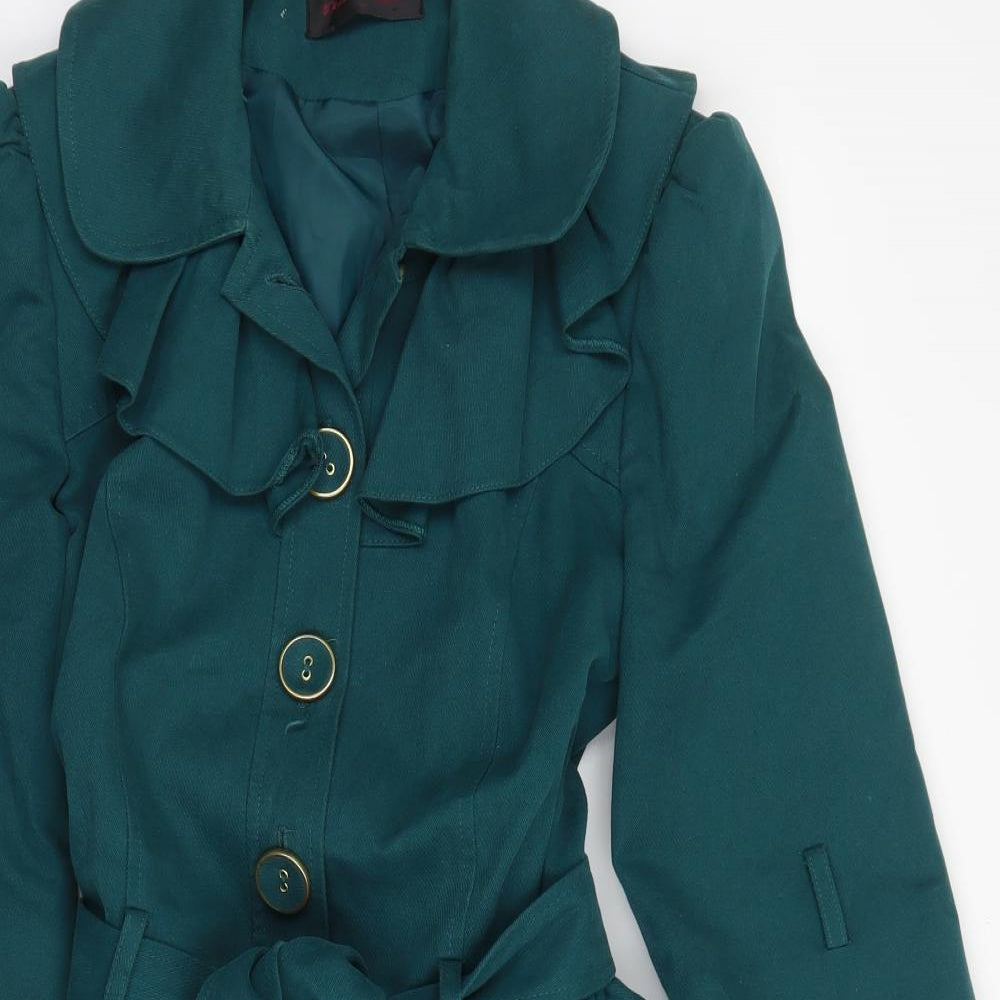 Miss Selfridge Womens Green   Overcoat Coat Size 10