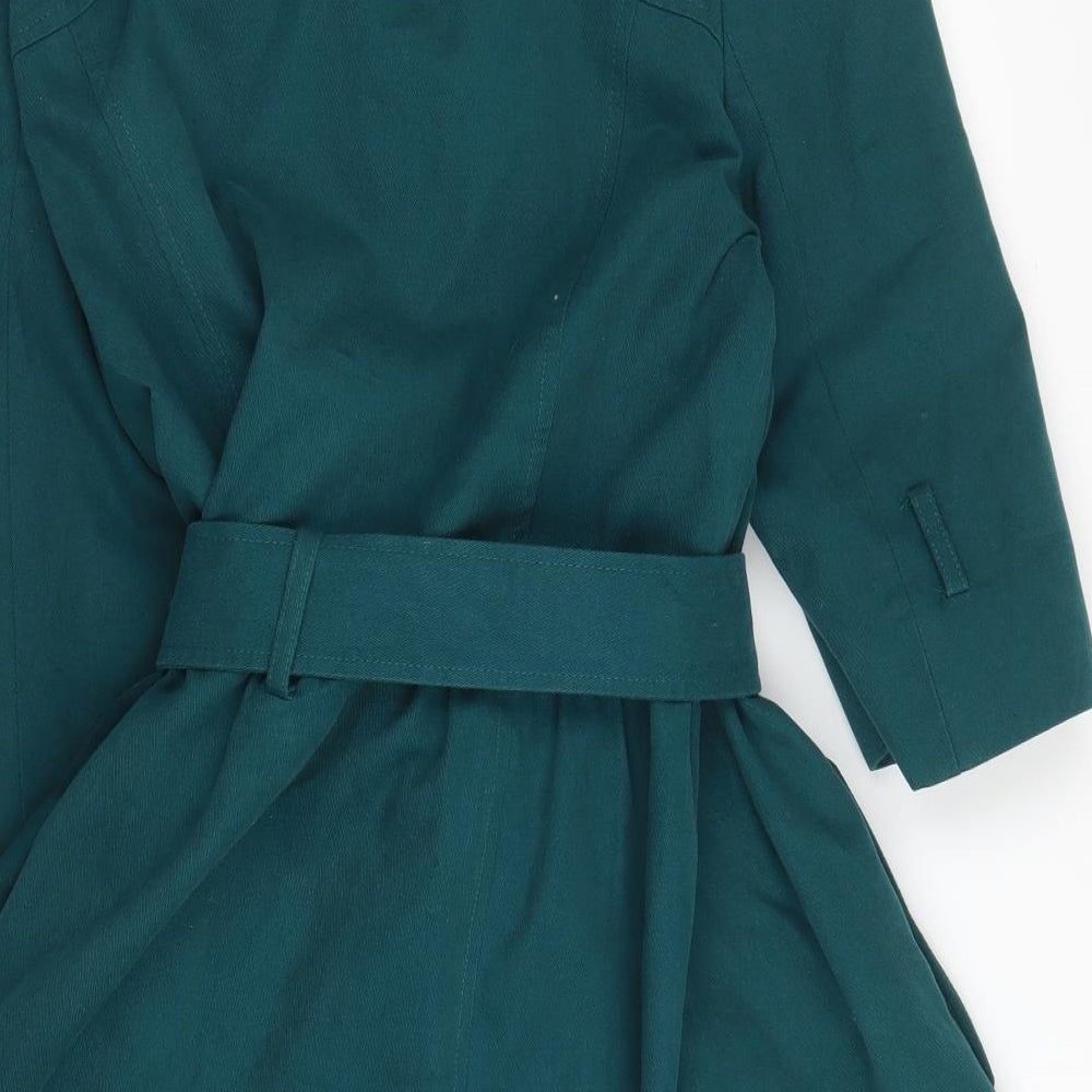 Miss Selfridge Womens Green   Overcoat Coat Size 10