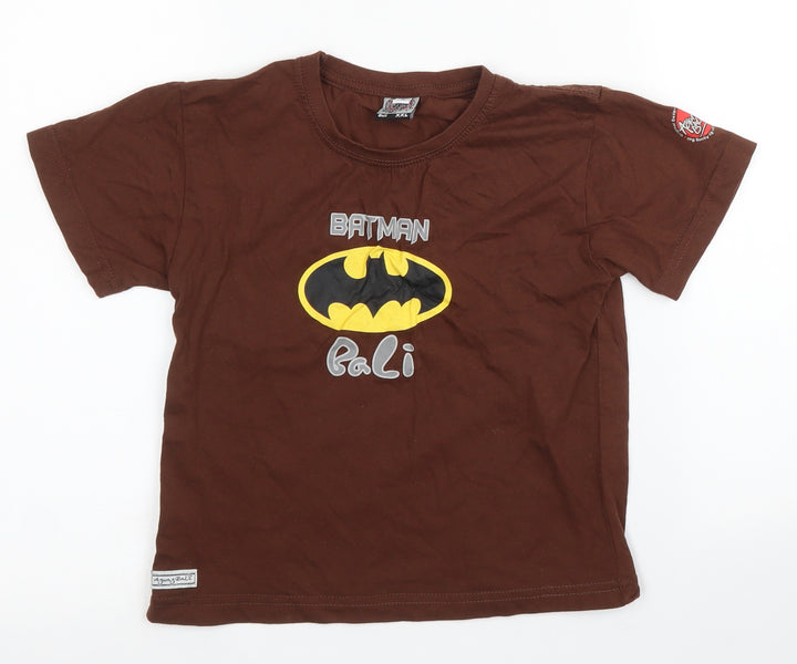 Preworn Boys Brown Basic T-Shirt Size 5 Years - Batman