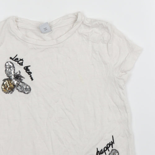 TU Girls White   Basic T-Shirt Size 5 Years