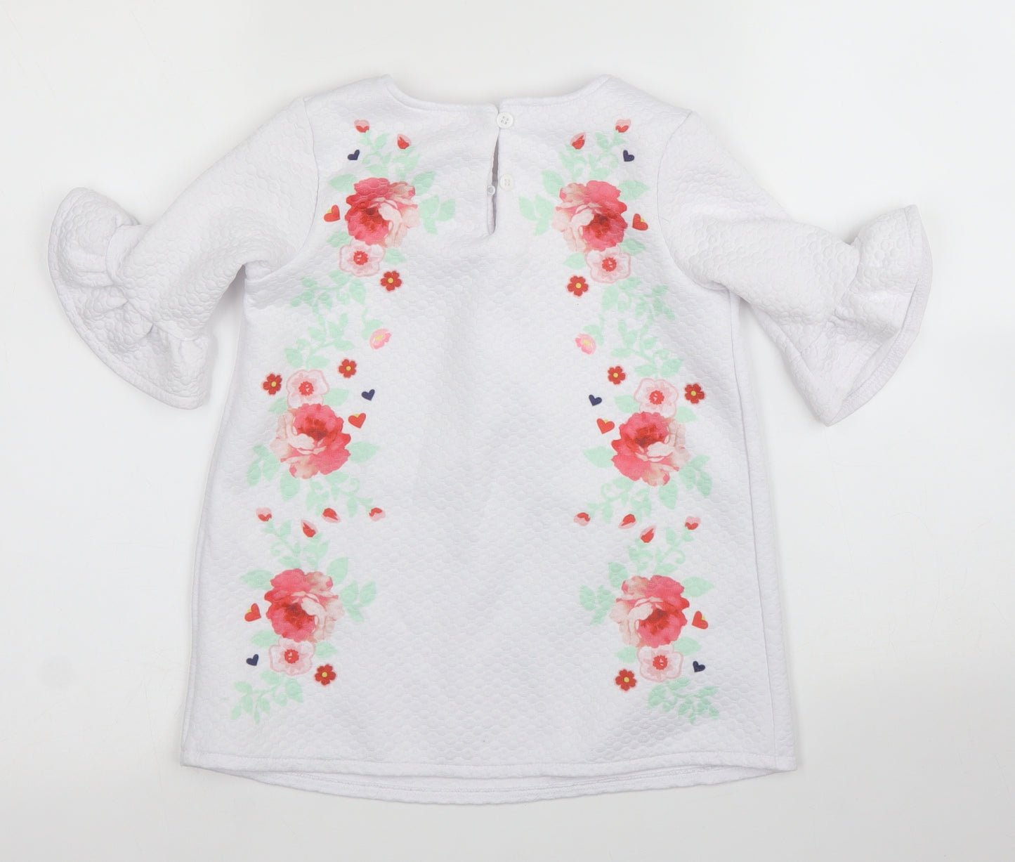 George Girls White Floral  Basic Blouse Size 4 Years  - Disney