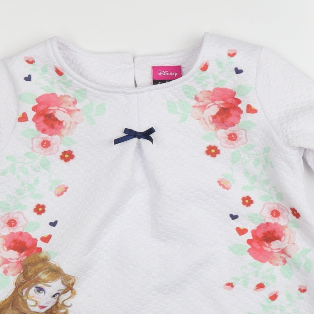 George Girls White Floral  Basic Blouse Size 4 Years  - Disney