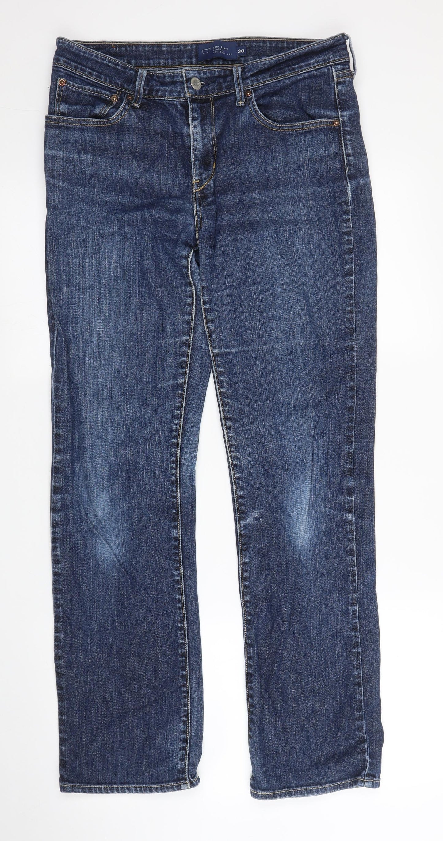 Levis Mens Blue  Denim Straight Jeans Size 30 in L30 in