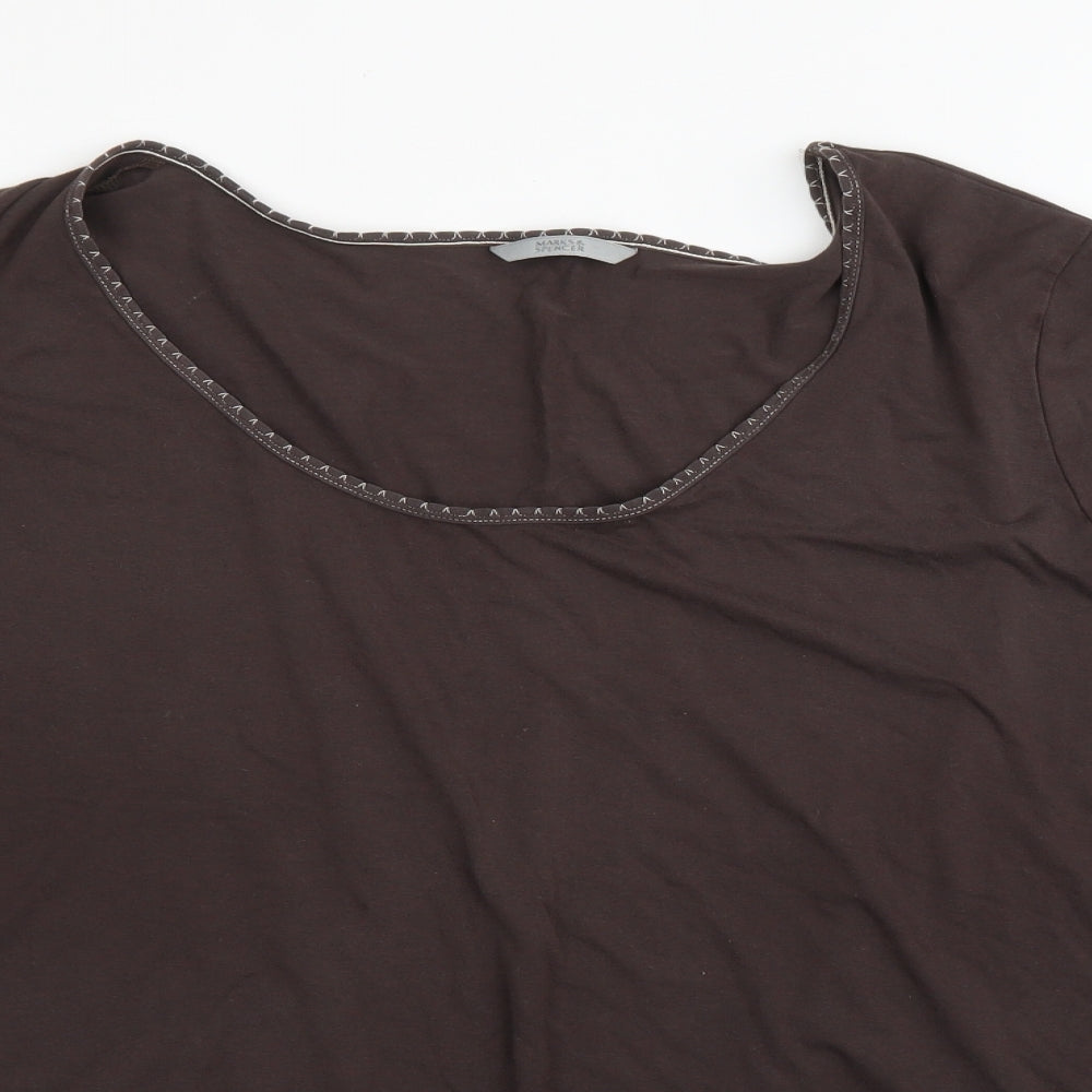 M&S Womens Brown   Basic T-Shirt Size 28