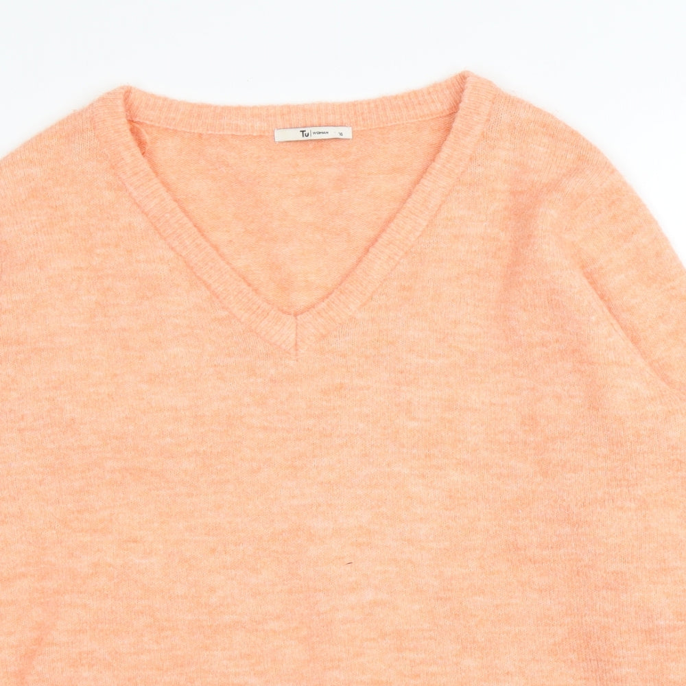 TU Womens Orange   Pullover Jumper Size 16