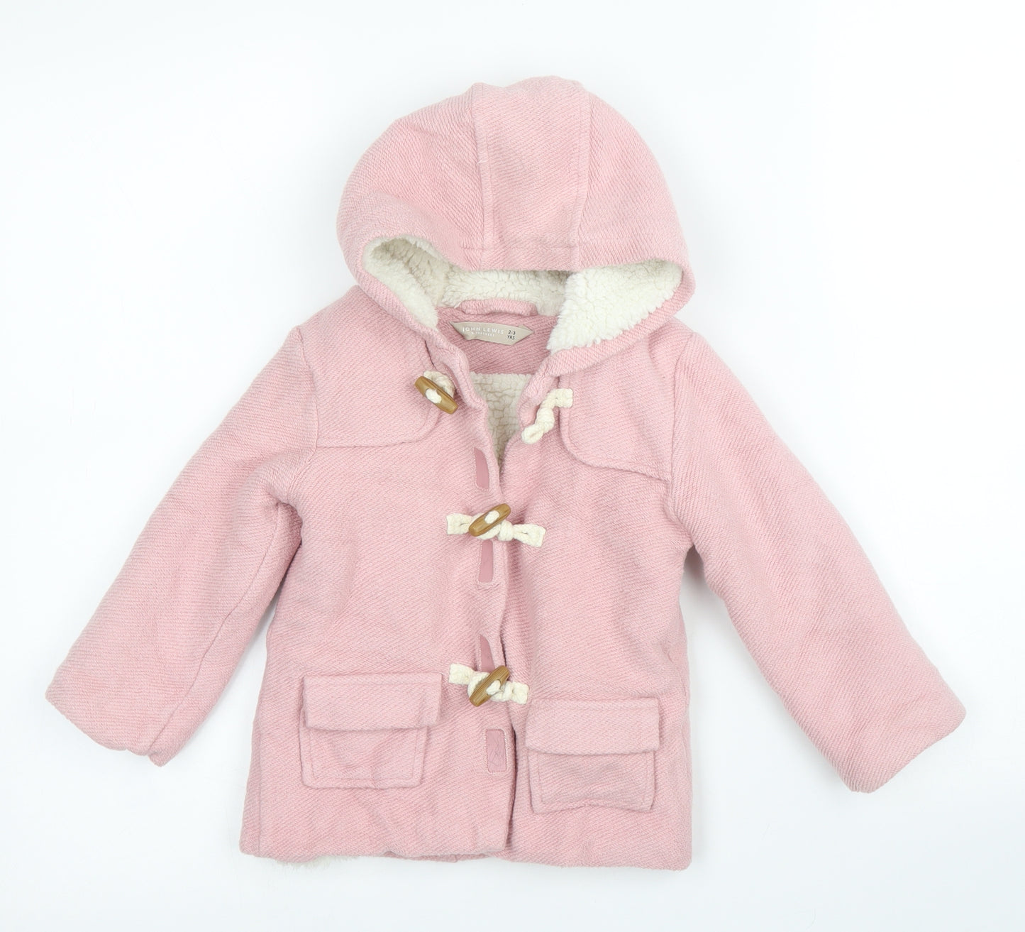 John Lewis Girls Pink   Overcoat Coat Size 2-3 Years