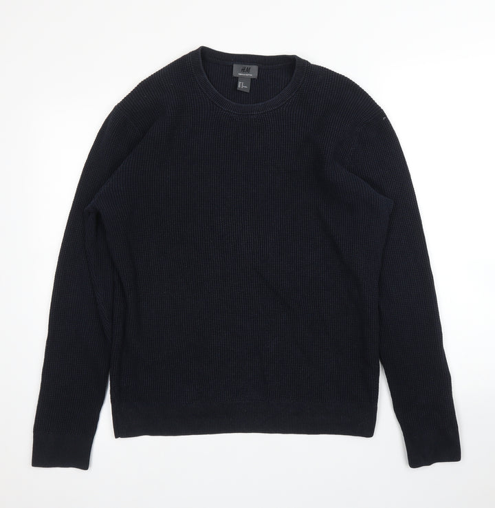 H&M Mens Blue Pullover Jumper Size M