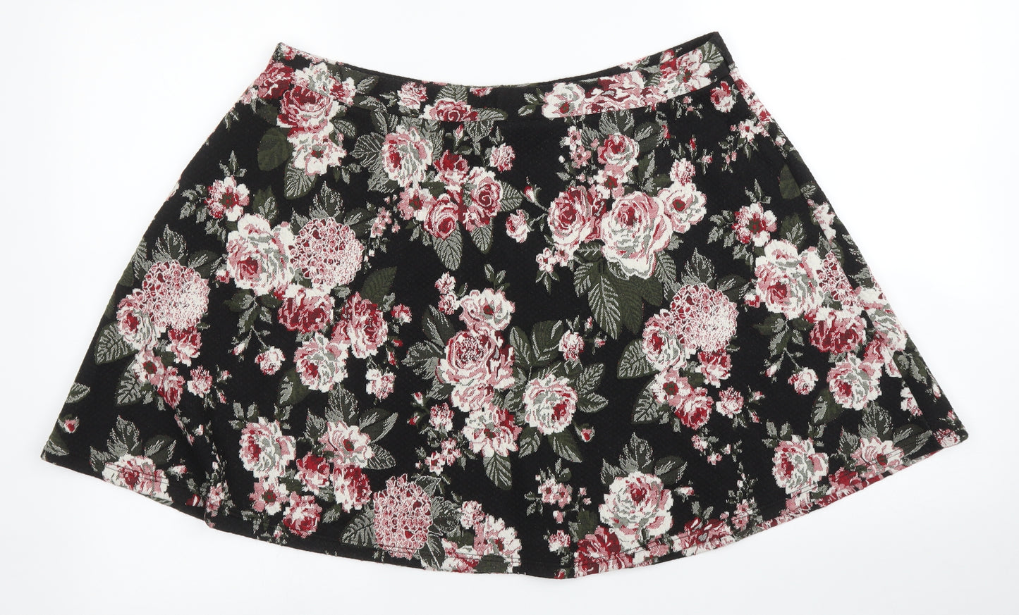 George Womens Black Floral  A-Line Skirt Size 18