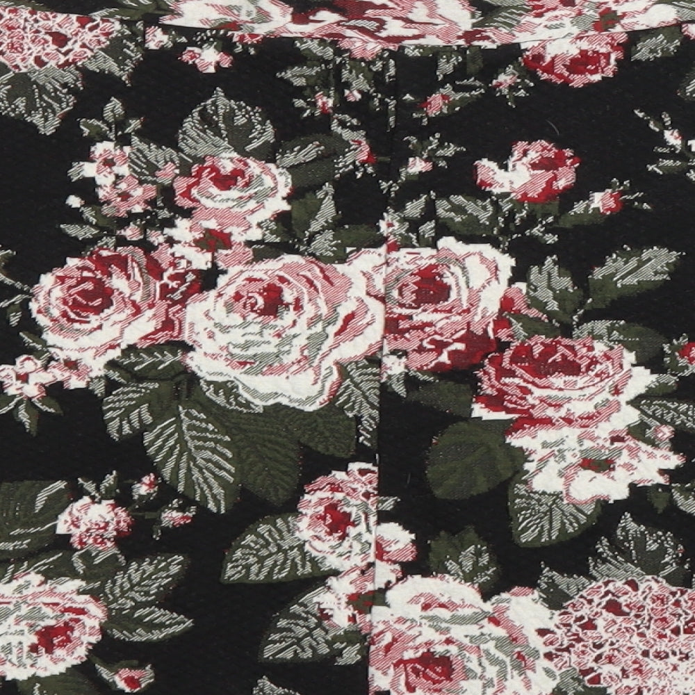 George Womens Black Floral  A-Line Skirt Size 18