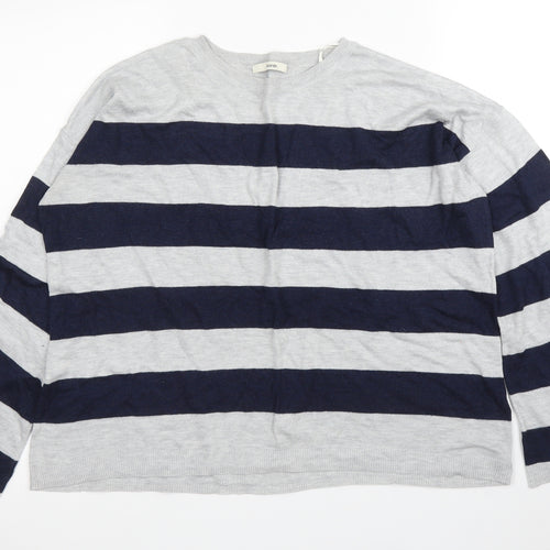 George Womens Grey Striped  Pullover Jumper Size 6